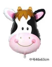 بالونة وجه بقرة بالونات حيوانات المزرعة cow foil balloon